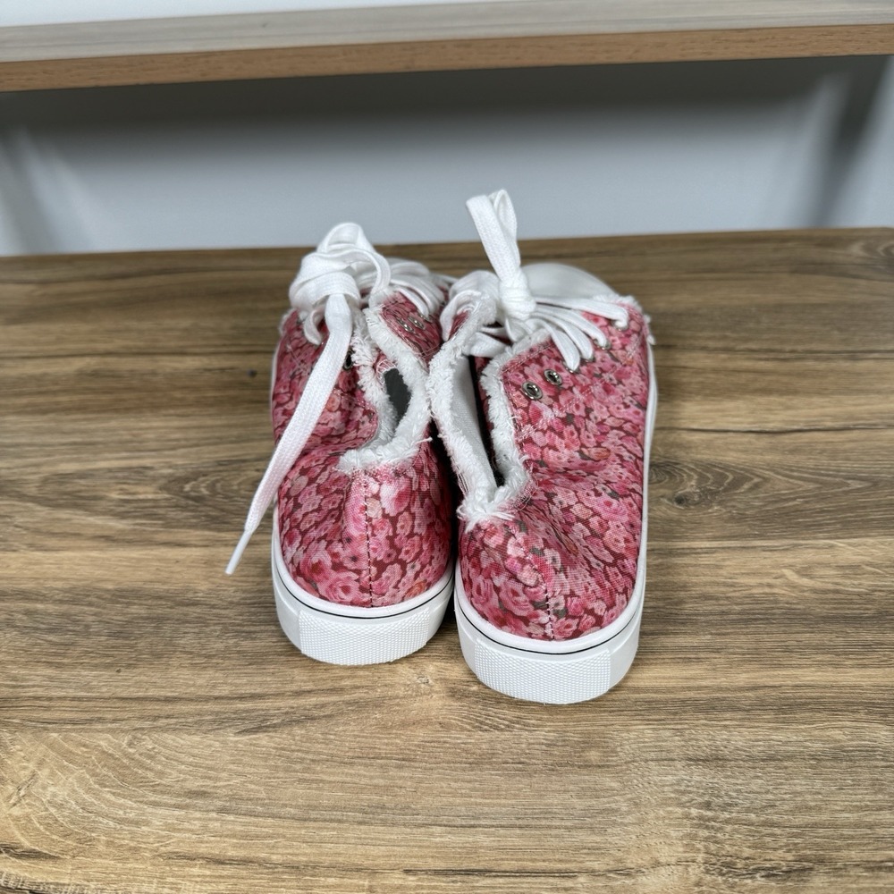 Unbranded Pink Patterned Round Cap Top Canvas Sneaker‎ Floral Size 39 Casual - Picture 3 of 7